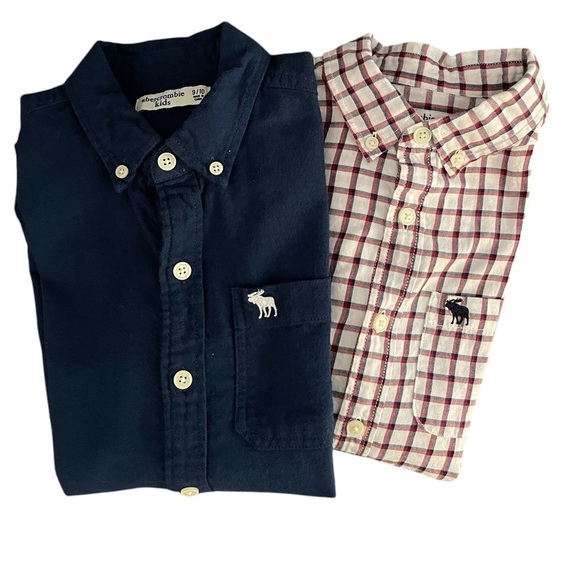 Abercrombie Kids Two Long Sleeve Button Down Shirts Size 9/10 Boys - Picture 1 of 12